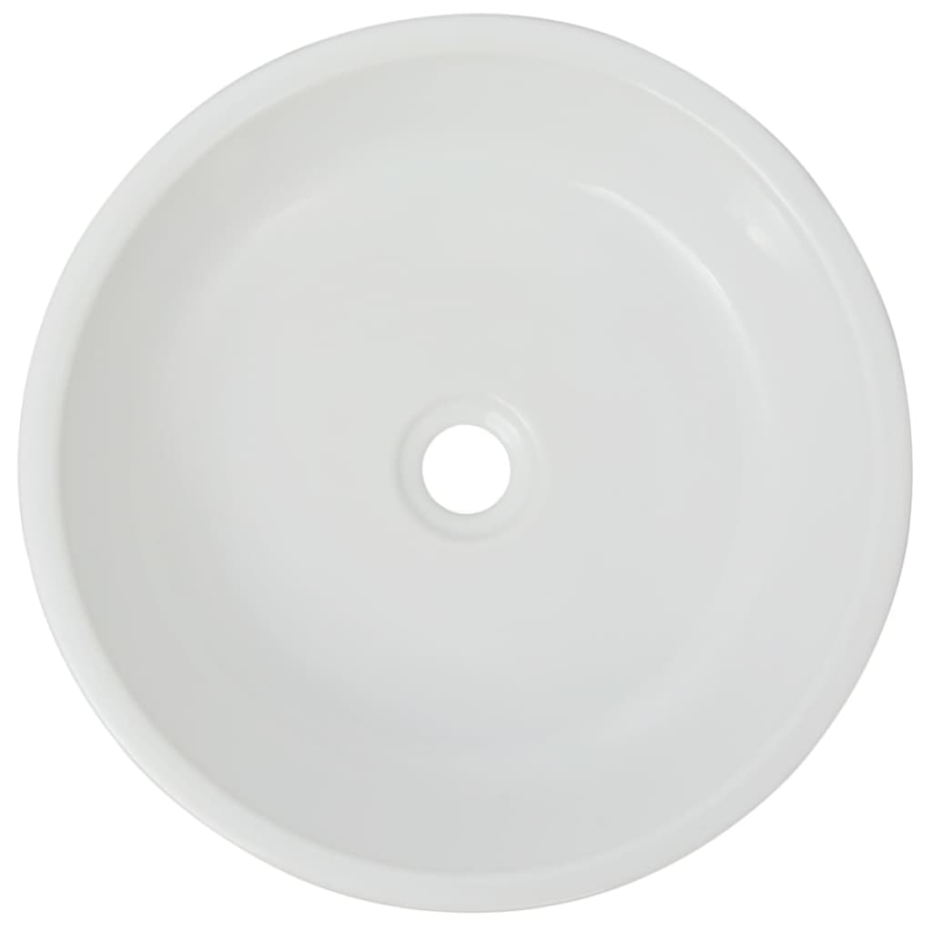 vidaXL Okrúhle keramické umývadlo, biele, 42x12 cm