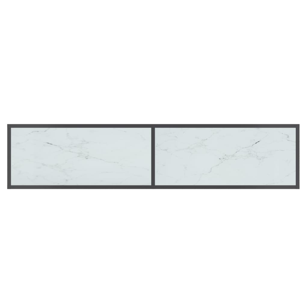 vidaXL Konzolový stolík biely 160x35x75,5 cm tvrdené sklo