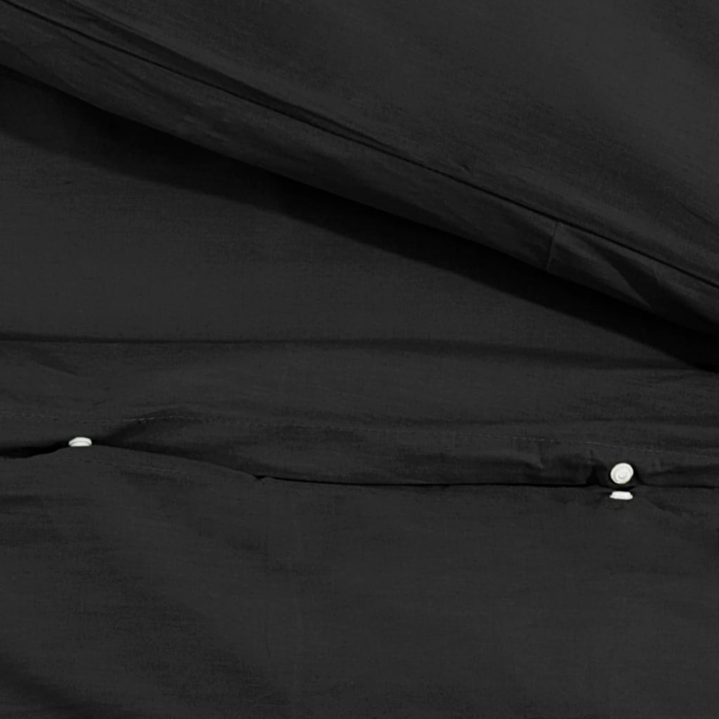 vidaXL Súprava obliečok na paplón čierna 140x200 cm bavlna