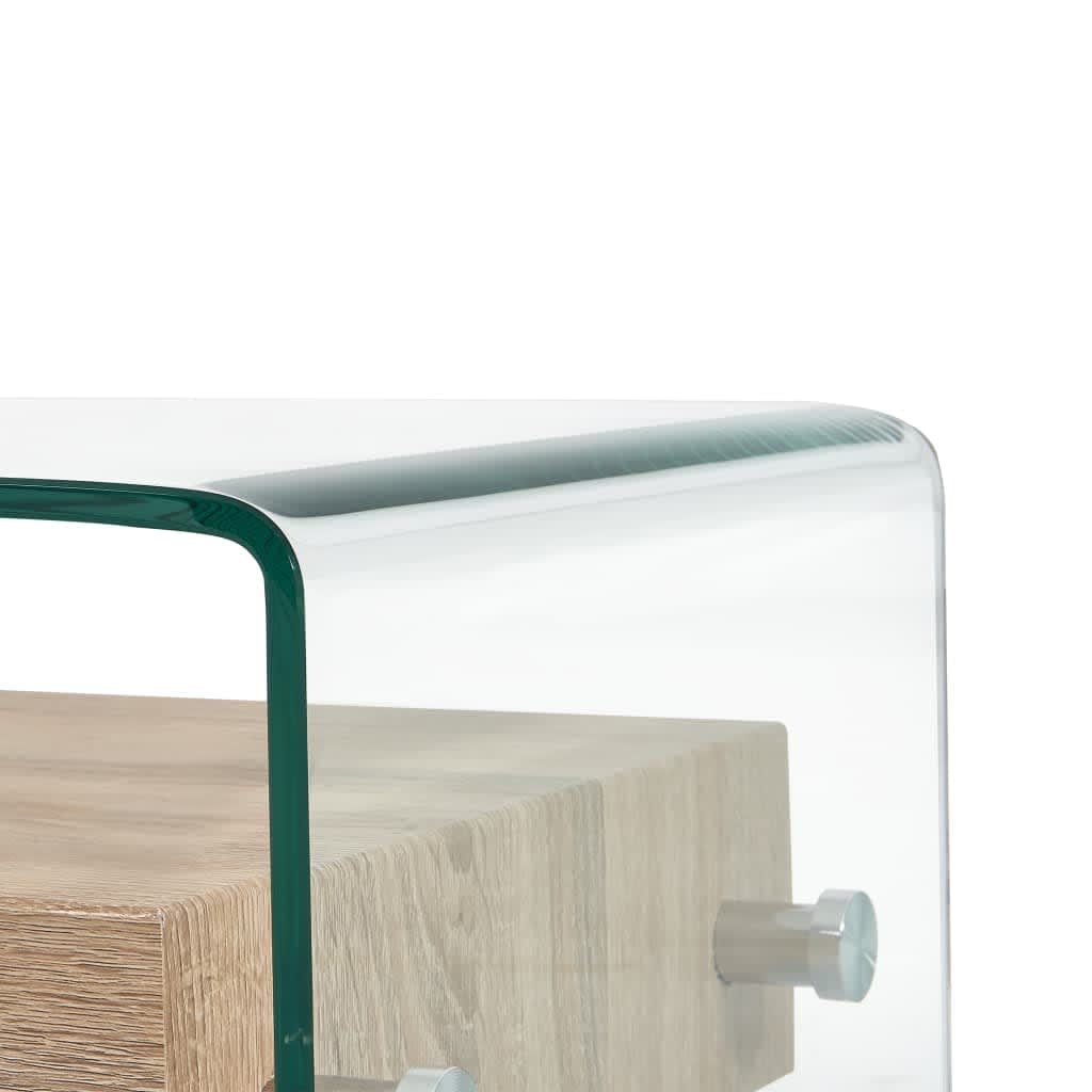 vidaXL Konferenčný stolík priehľadný 98x45x31 cm tvrdené sklo