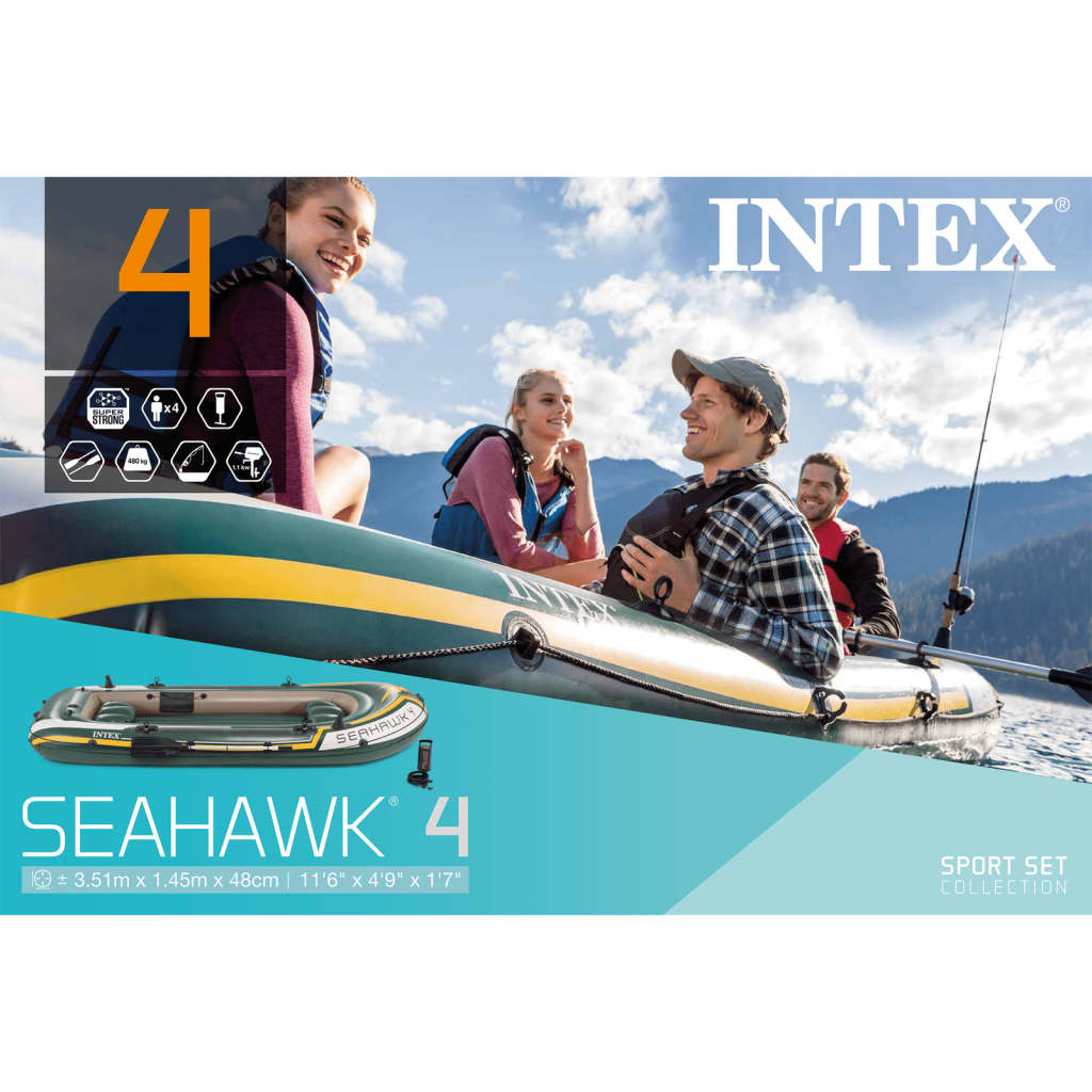 Intex Seahawk 4 Nafukovací čln s veslami a pumpou 68351NP