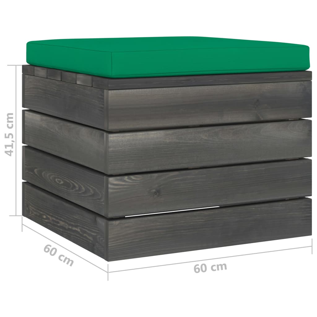 vidaXL Záhradná paletová taburetka s podložkou borovicové drevo