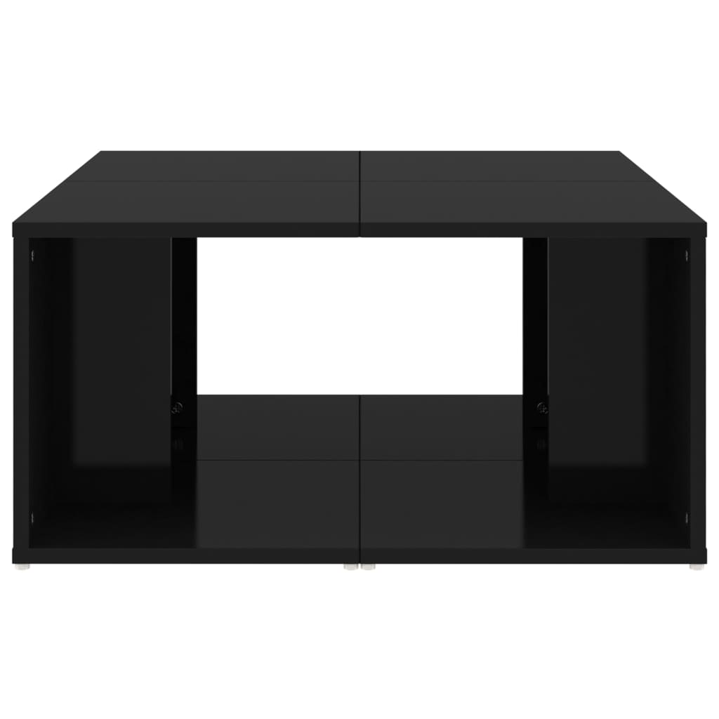 vidaXL Konferenčné stolíky 4 ks lesklé čierne 33x33x33 cm drevotrieska
