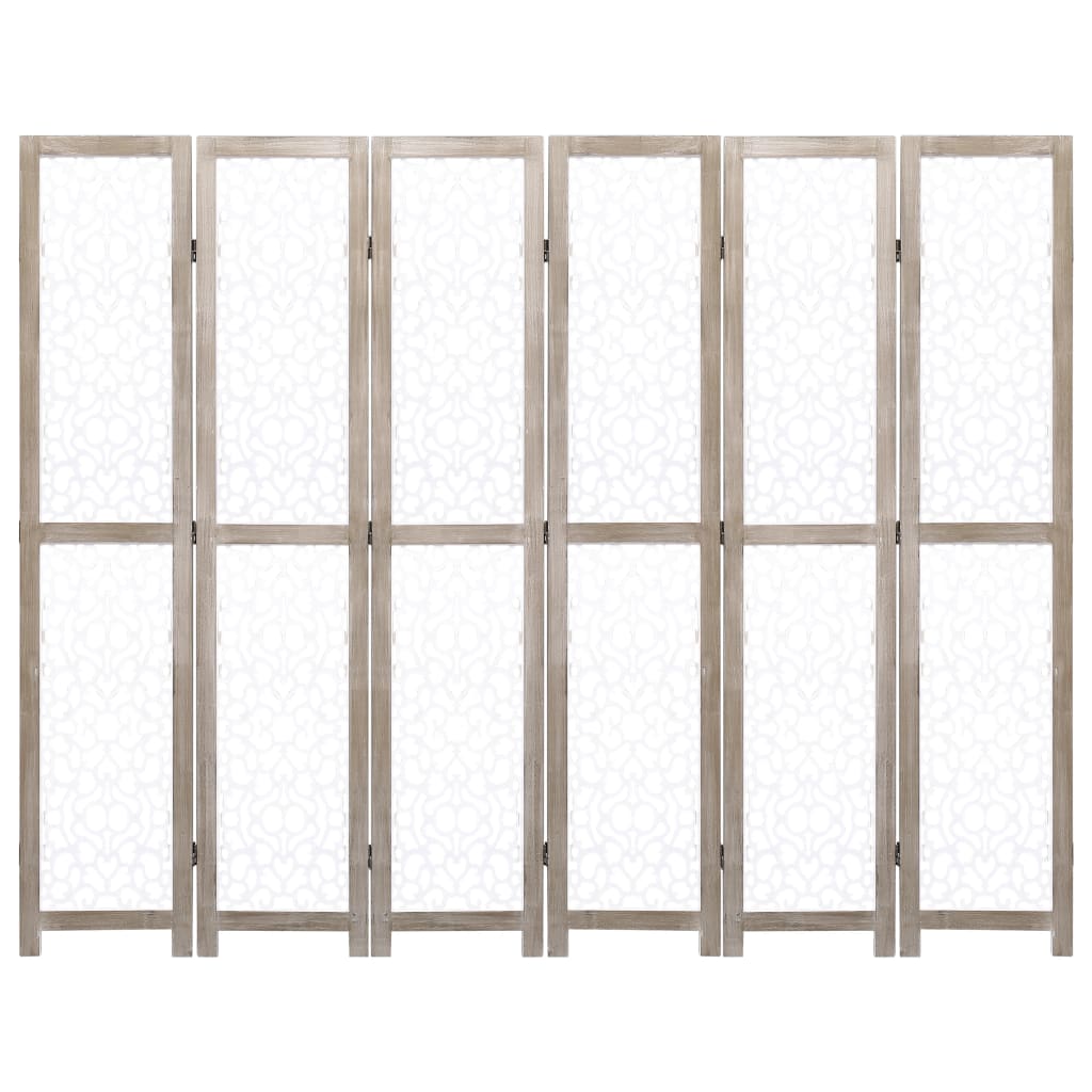 vidaXL 6-panelový paraván biely 210x165 cm masívne drevo