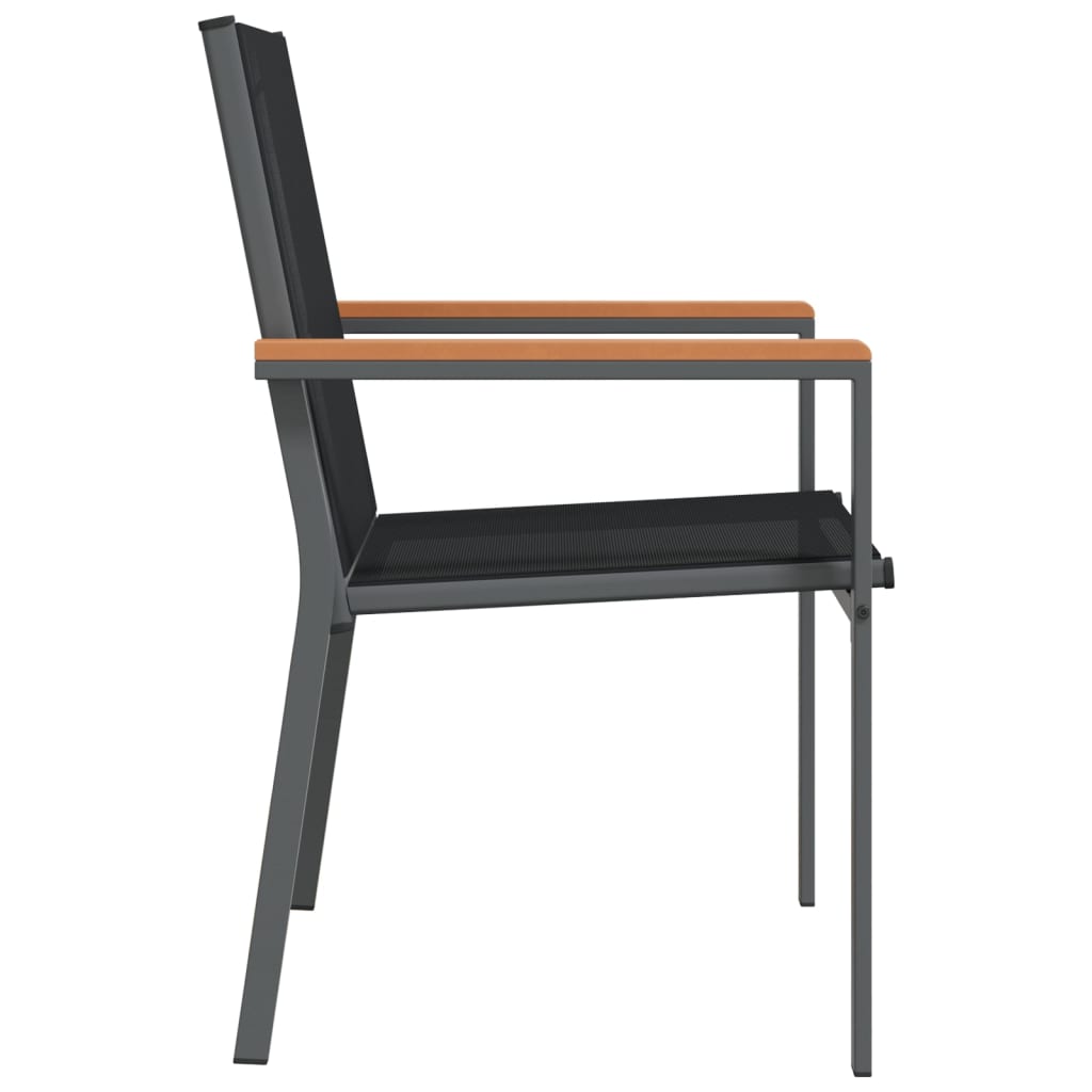 vidaXL Záhradné stoličky 2 ks čierne 55x61,5x90 cm textilén a oceľ