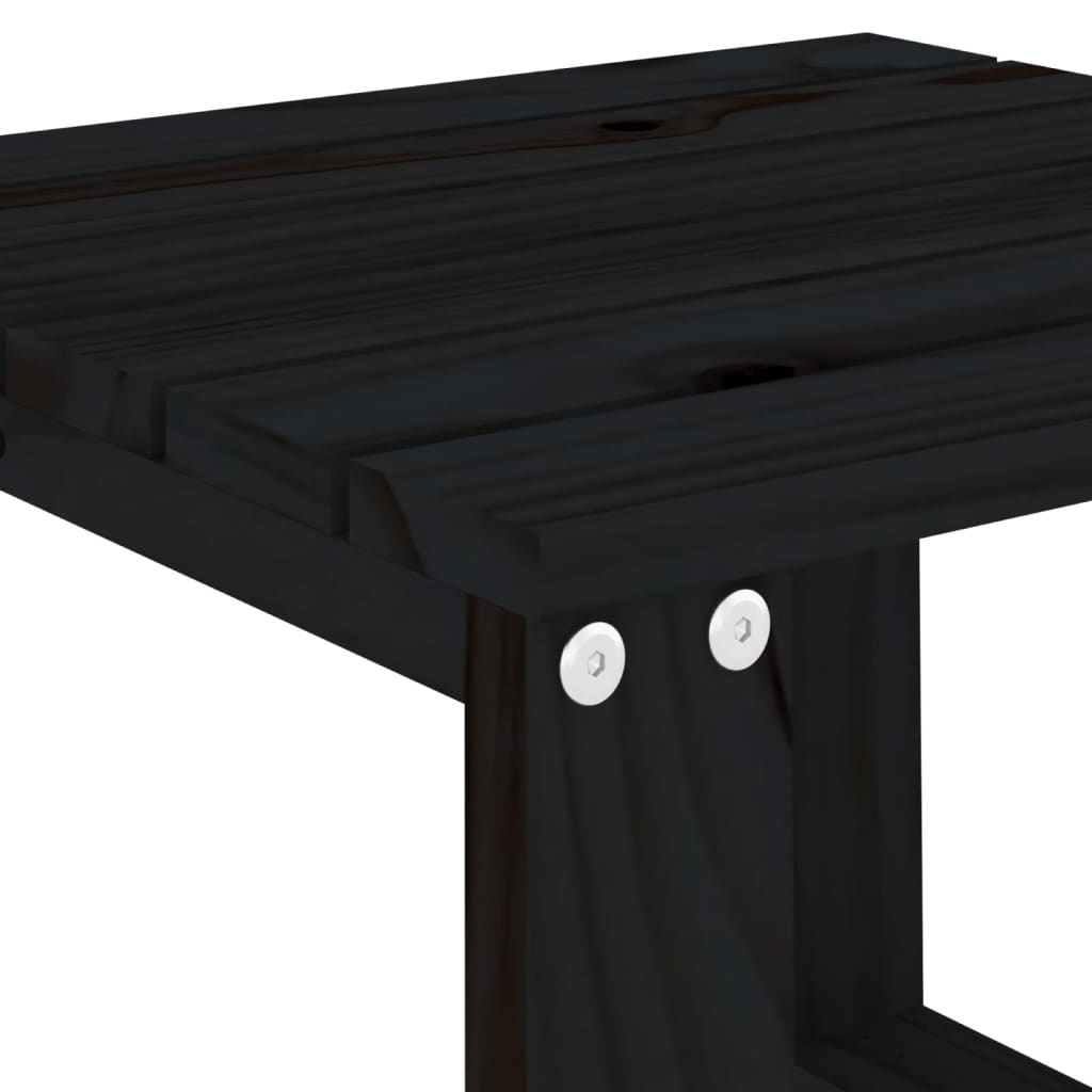 vidaXL Záhradné ležadlá 2 ks so stolíkom čierne borovicový masív