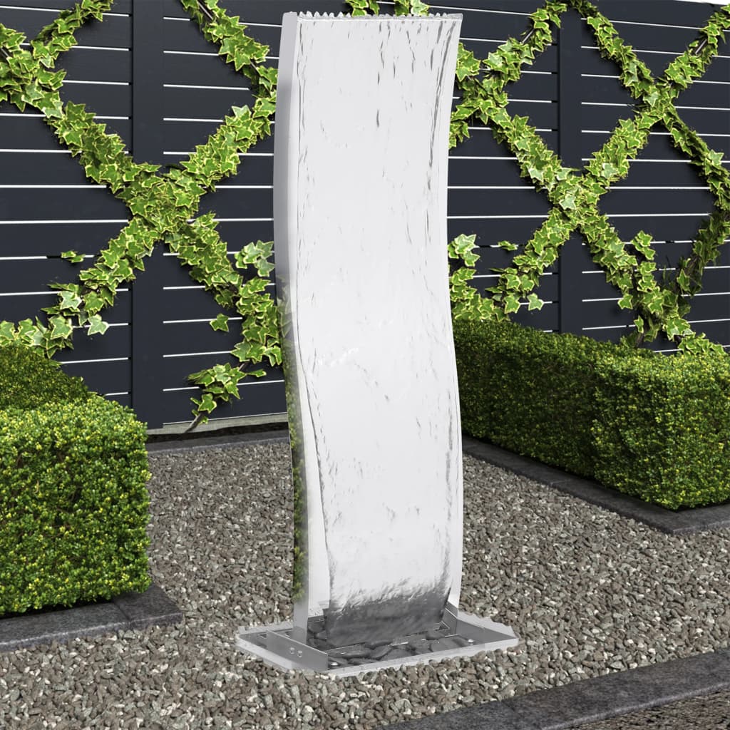 vidaXL Záhradná fontána s čerpadlom, oceľ 130 cm, zaoblená