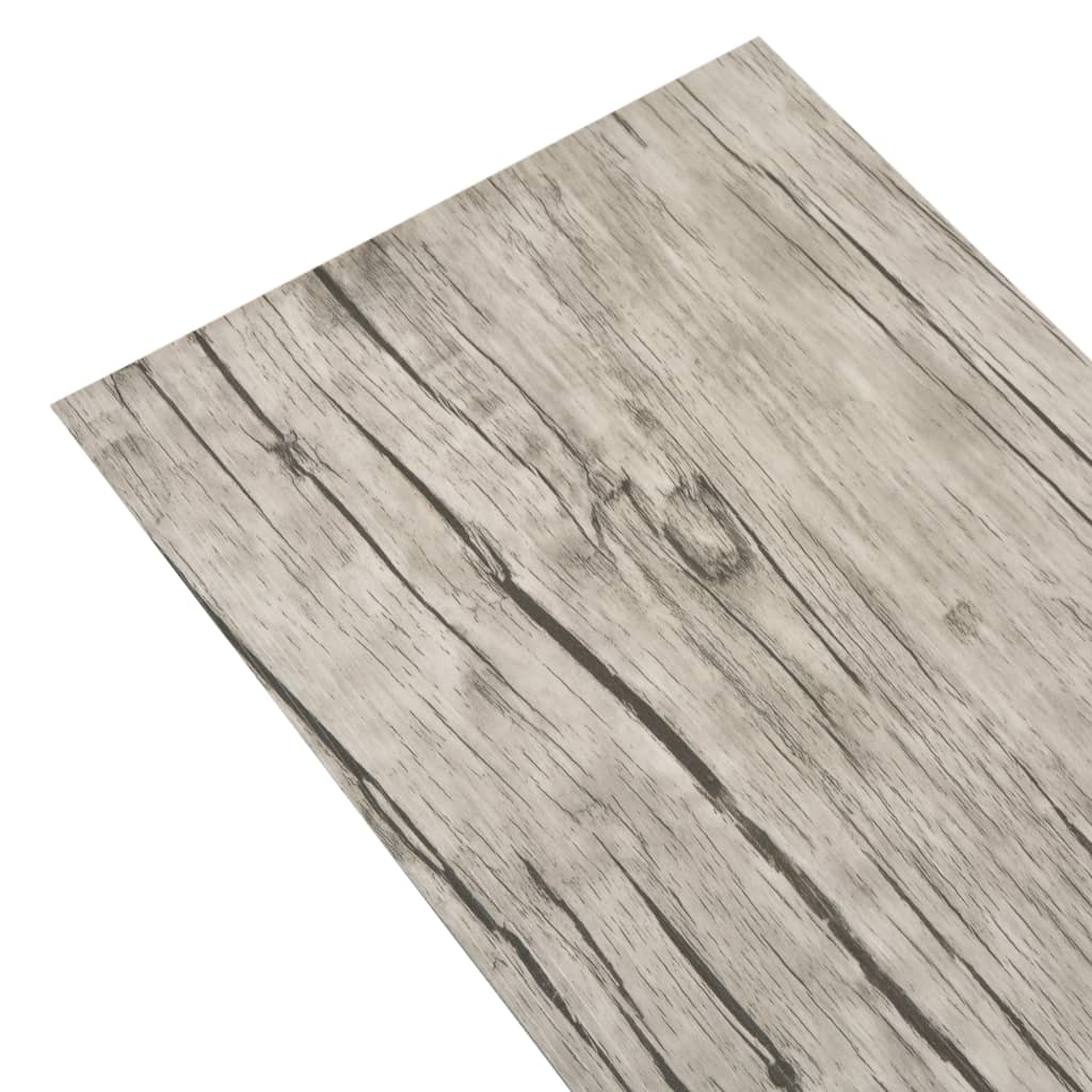 vidaXL Nesamolepiace podlahové dosky, PVC 4,46 m² 3 mm, svetlosivé