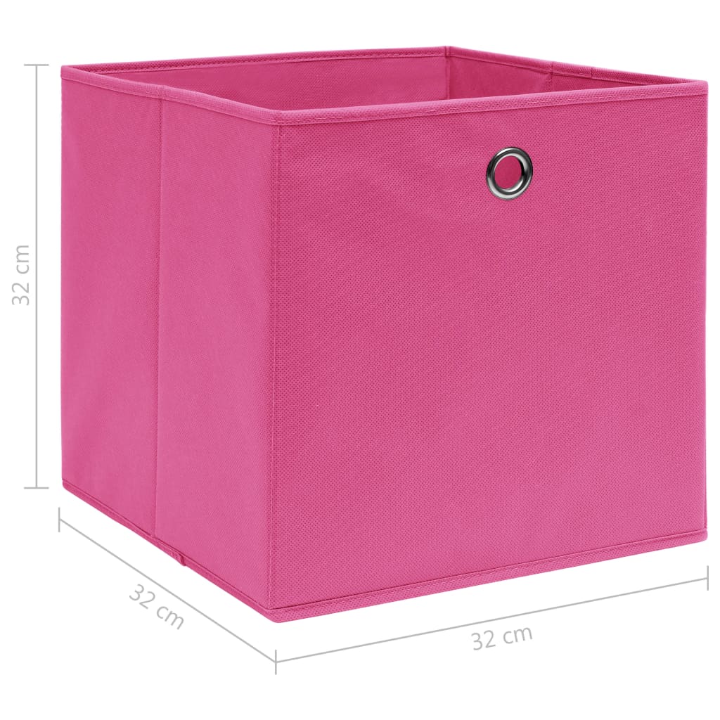 vidaXL Úložné boxy 4 ks, ružové 32x32x32 cm, látka