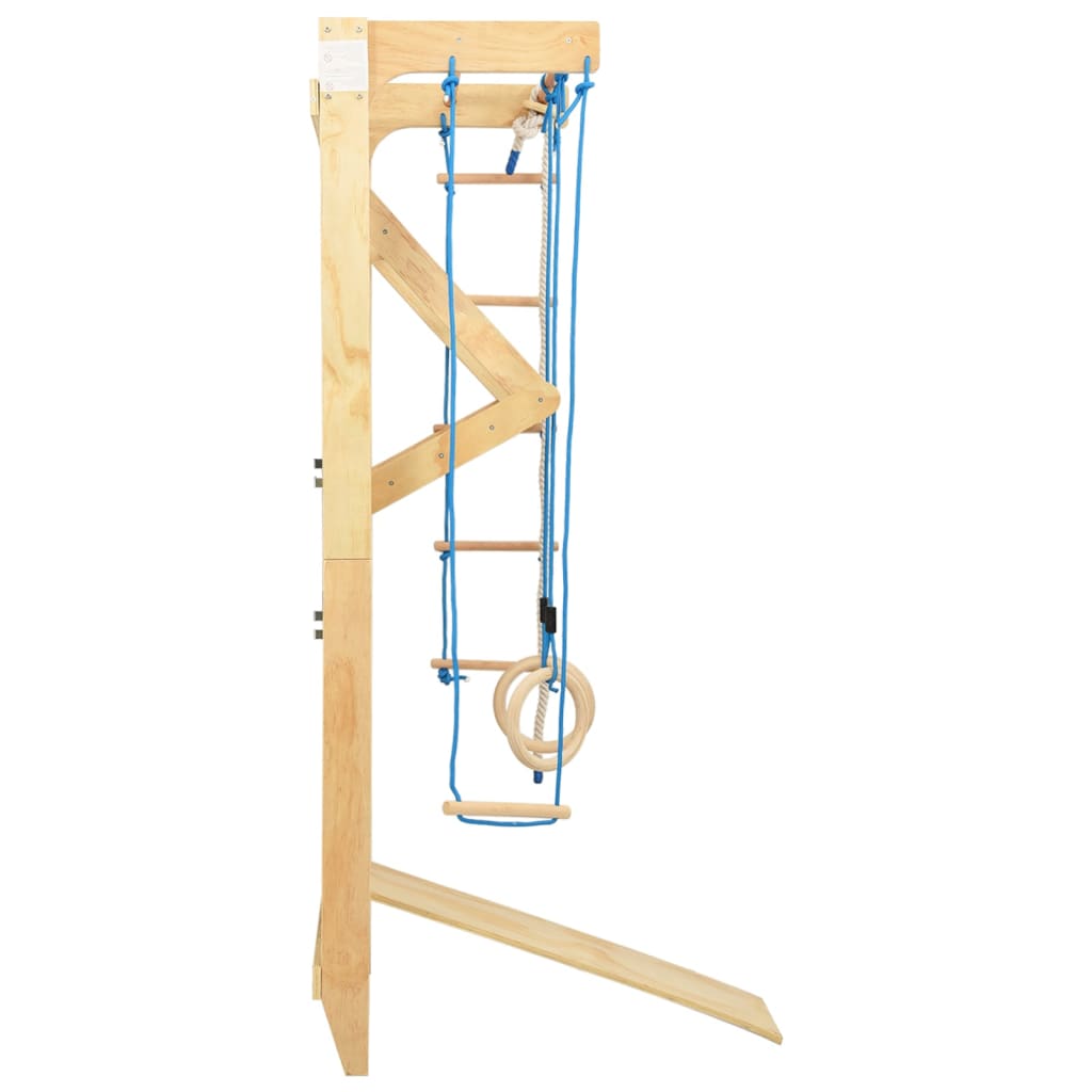 vidaXL Domáca preliezačka s rebríkmi a kruhmi, drevo