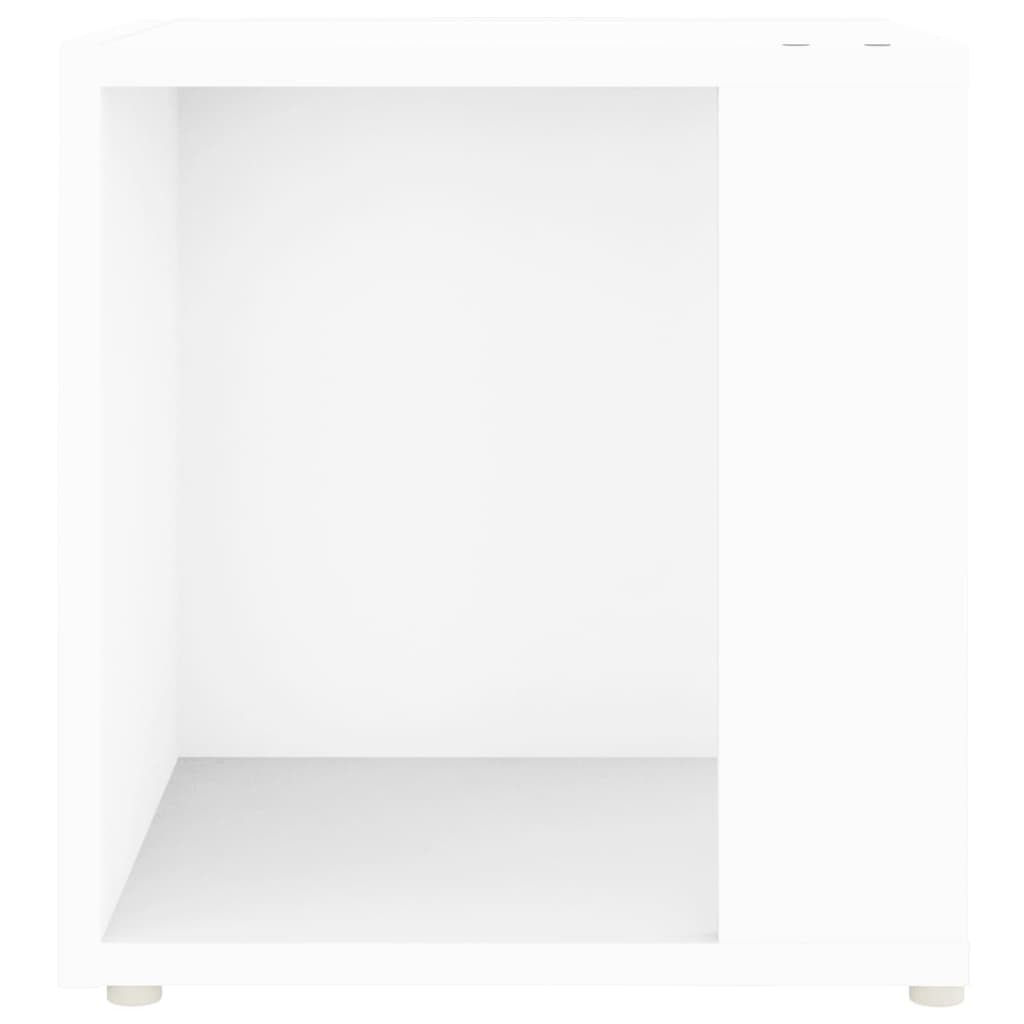 vidaXL Príručný stolík biely 33x33x34,5 cm drevotrieska
