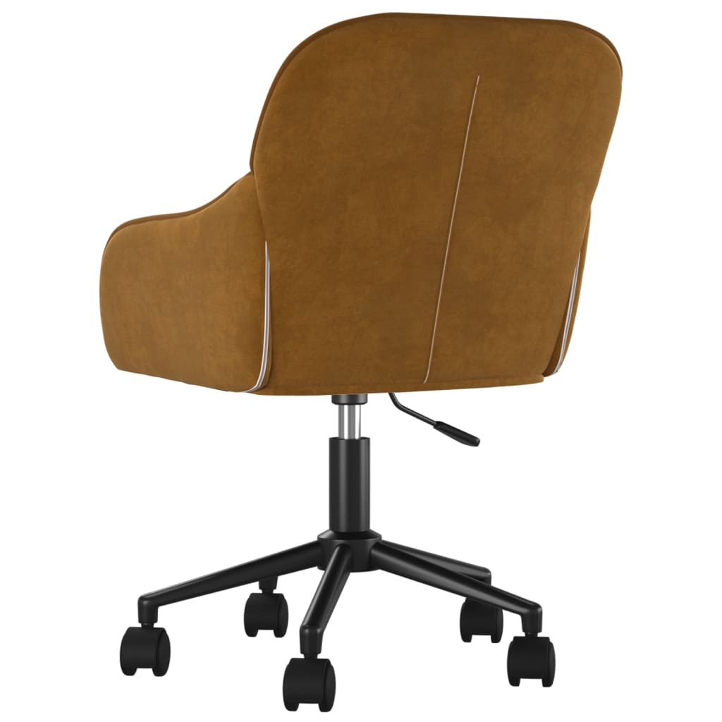 vidaXL Otočná kancelárska stolička hnedá zamatová