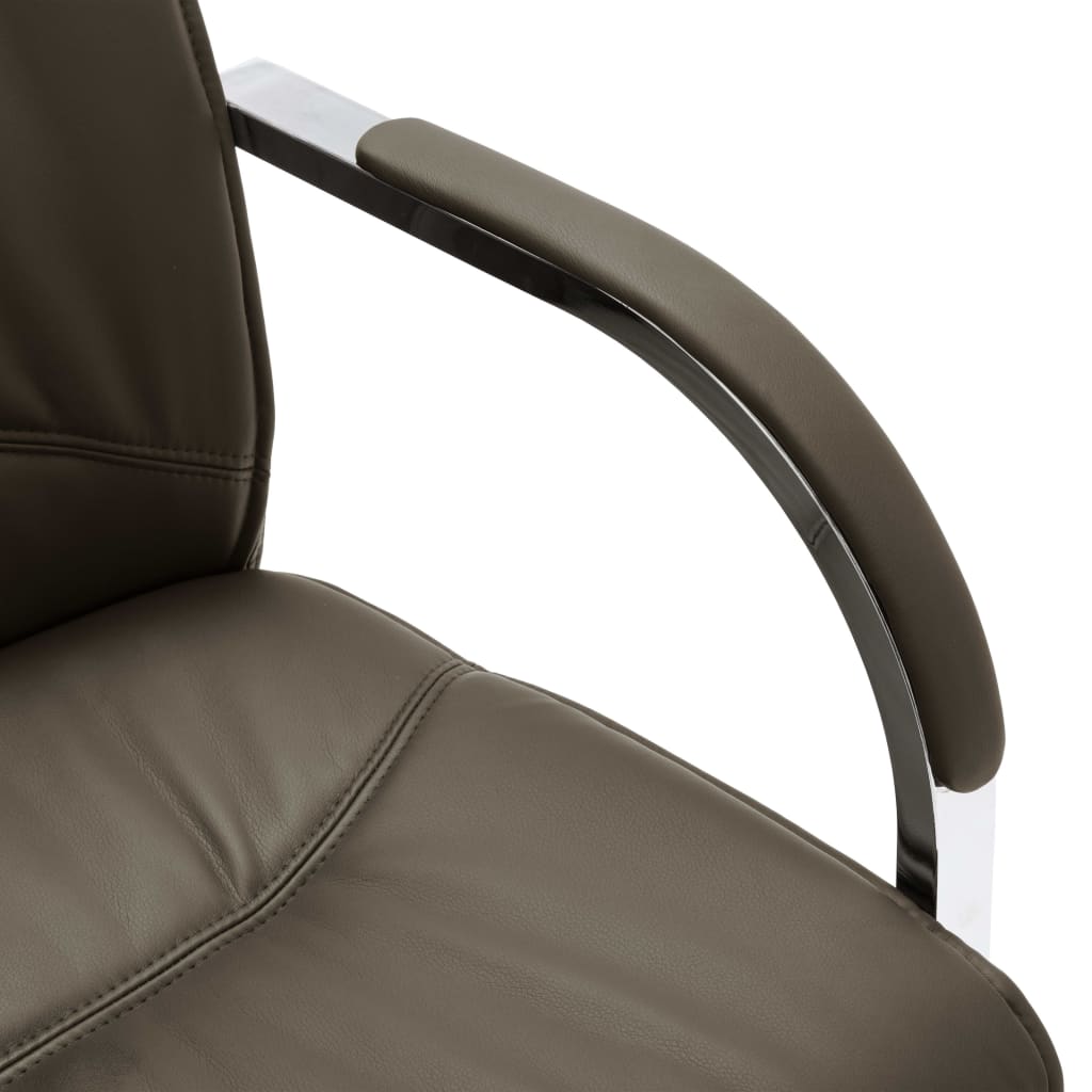vidaXL Kancelárska stolička, perová kostra, sivá, umelá koža