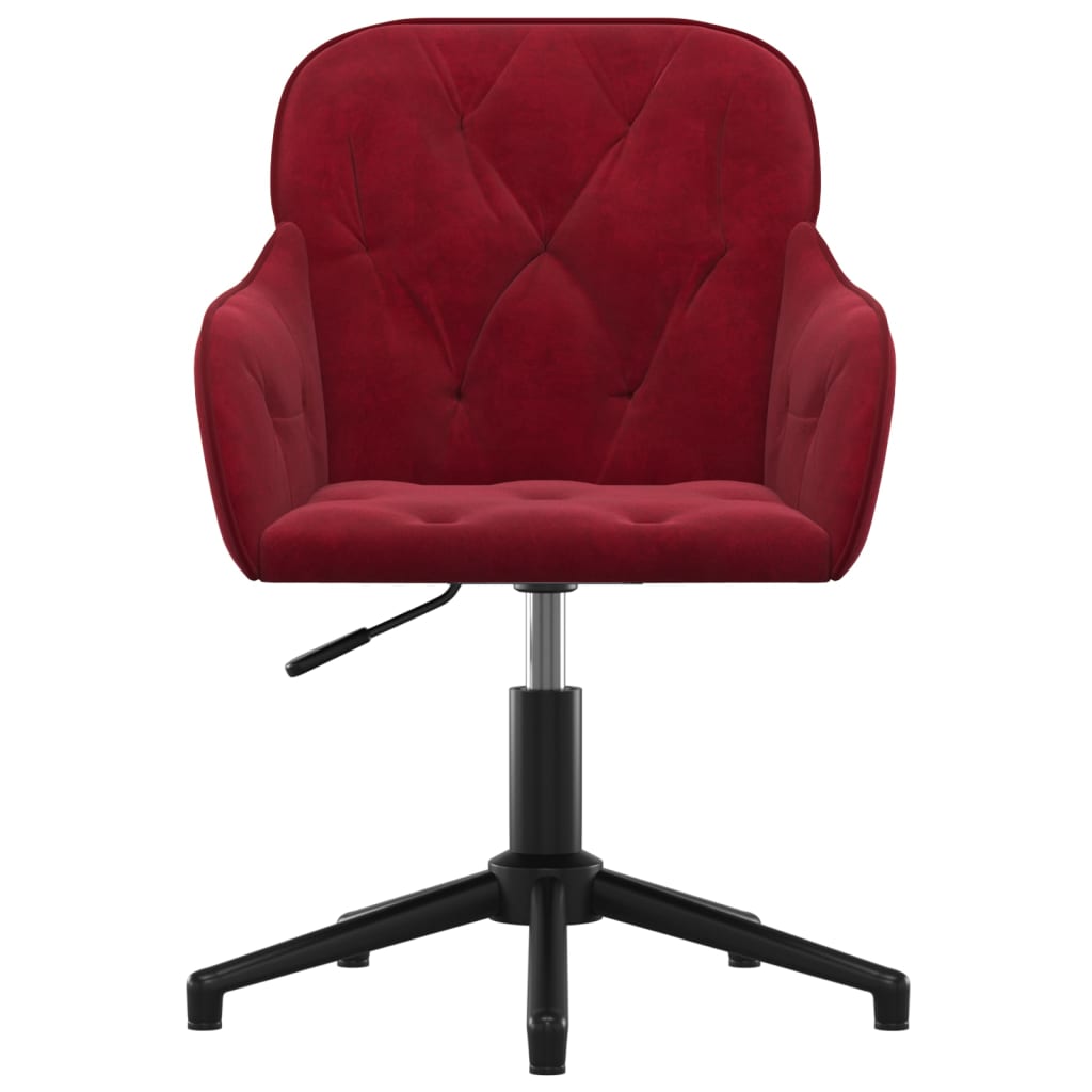 vidaXL Otočná kancelárska stolička vínovo-červená zamatová