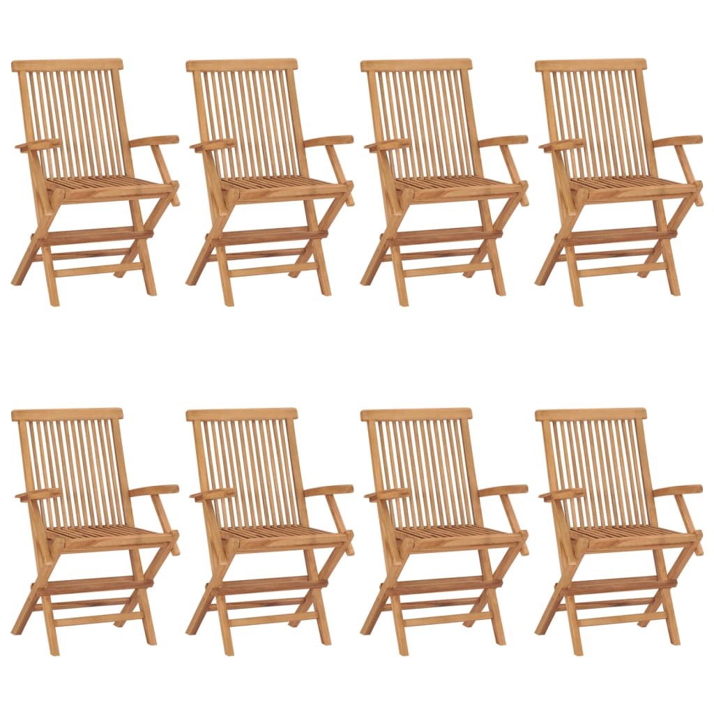 vidaXL Záhradné stoličky 8 ks tíkový masív
