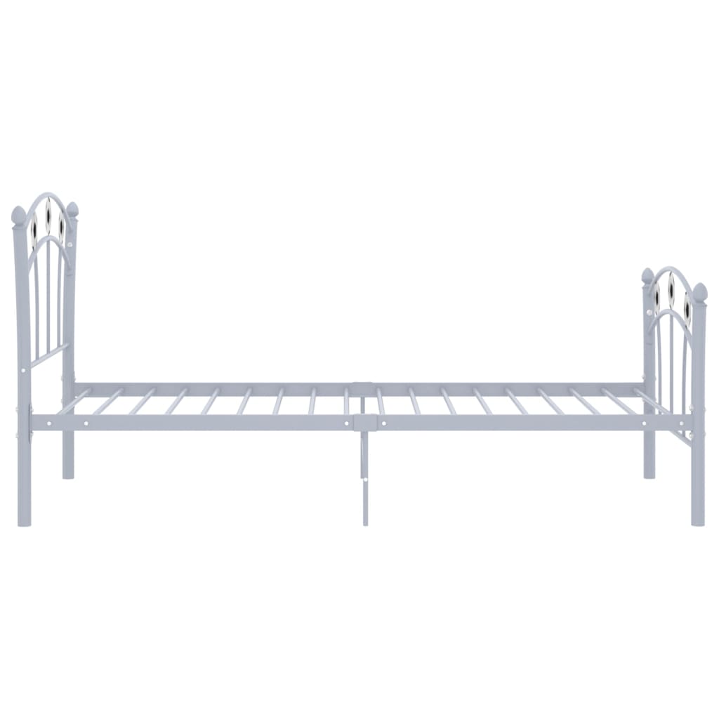 vidaXL Rám postele s futbalovým dizajnom sivý kov 90x200 cm