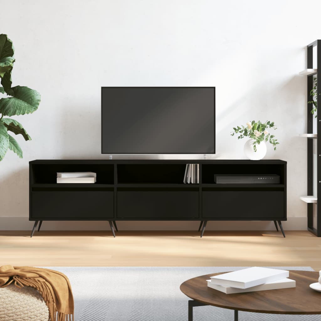 vidaXL TV skrinka čierna 150x30x44,5 cm kompozitné drevo