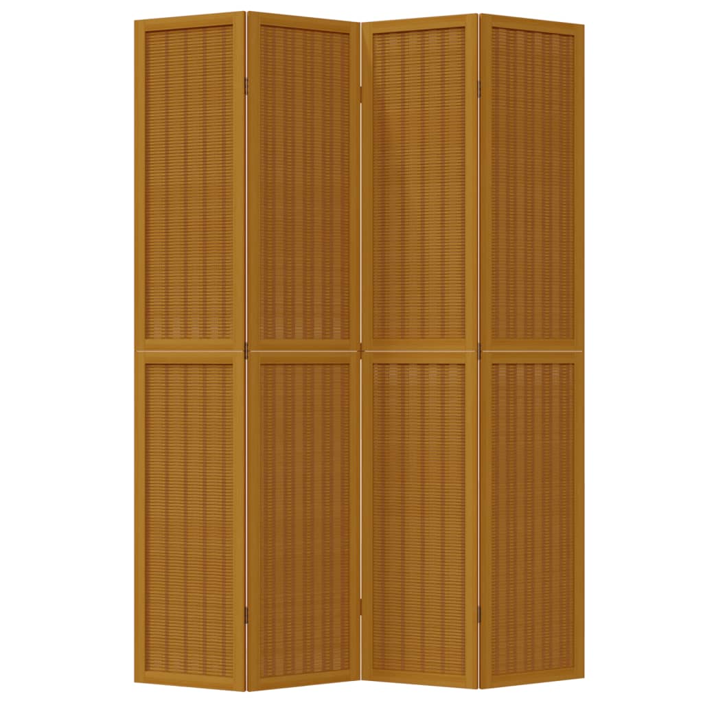 vidaXL Paraván, 4 panely, hnedý, masívne drevo paulovnie