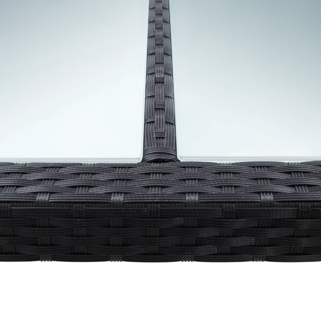 vidaXL Vonkajší jedálenský stôl čierny 200x150x74 cm polyratan