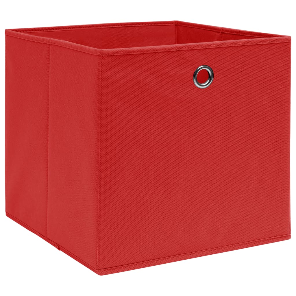 vidaXL Úložné boxy 10 ks, netkaná textília 28x28x28 cm, červené