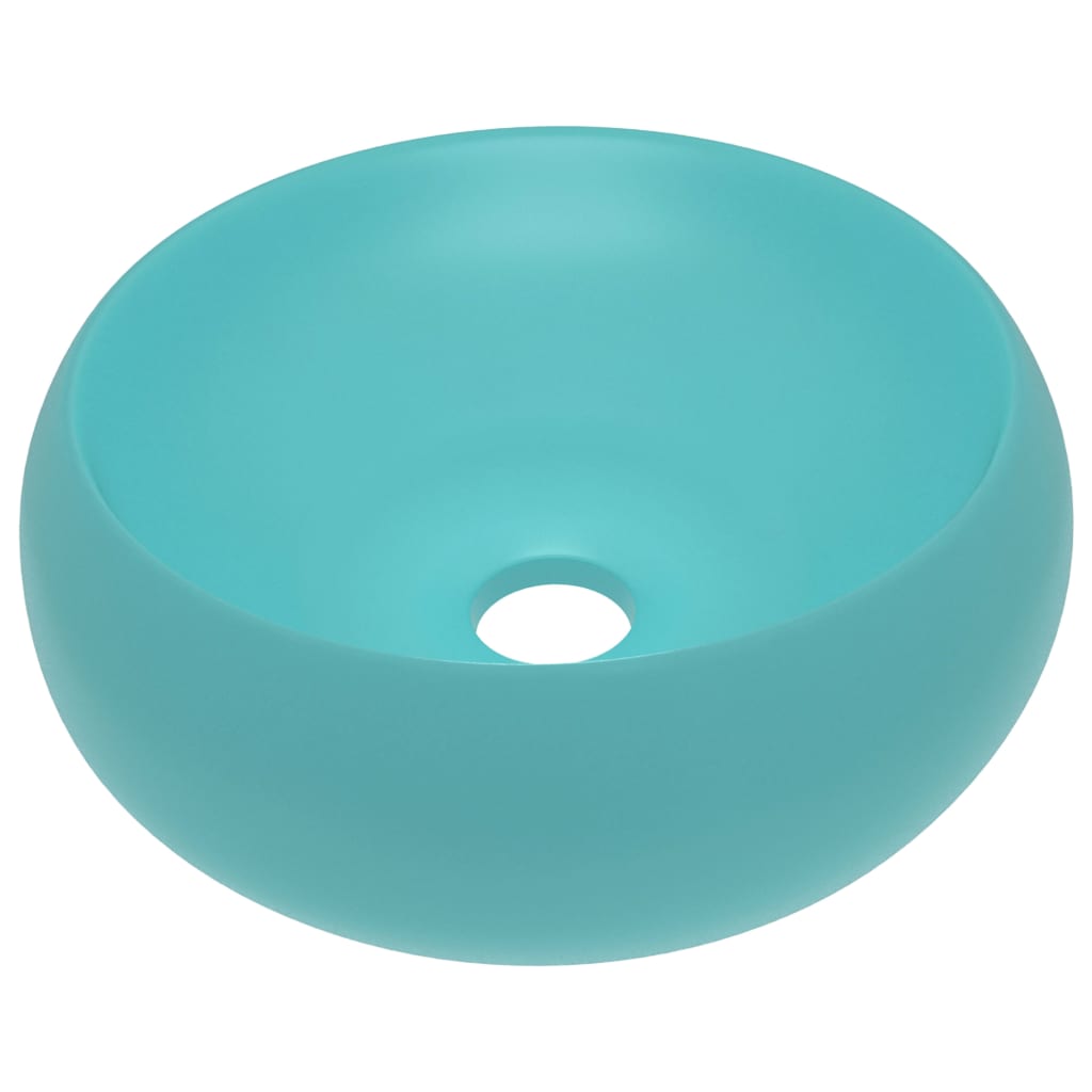 vidaXL Luxusné umývadlo, okrúhle, matné svetlozelené 40x15 cm, keramika
