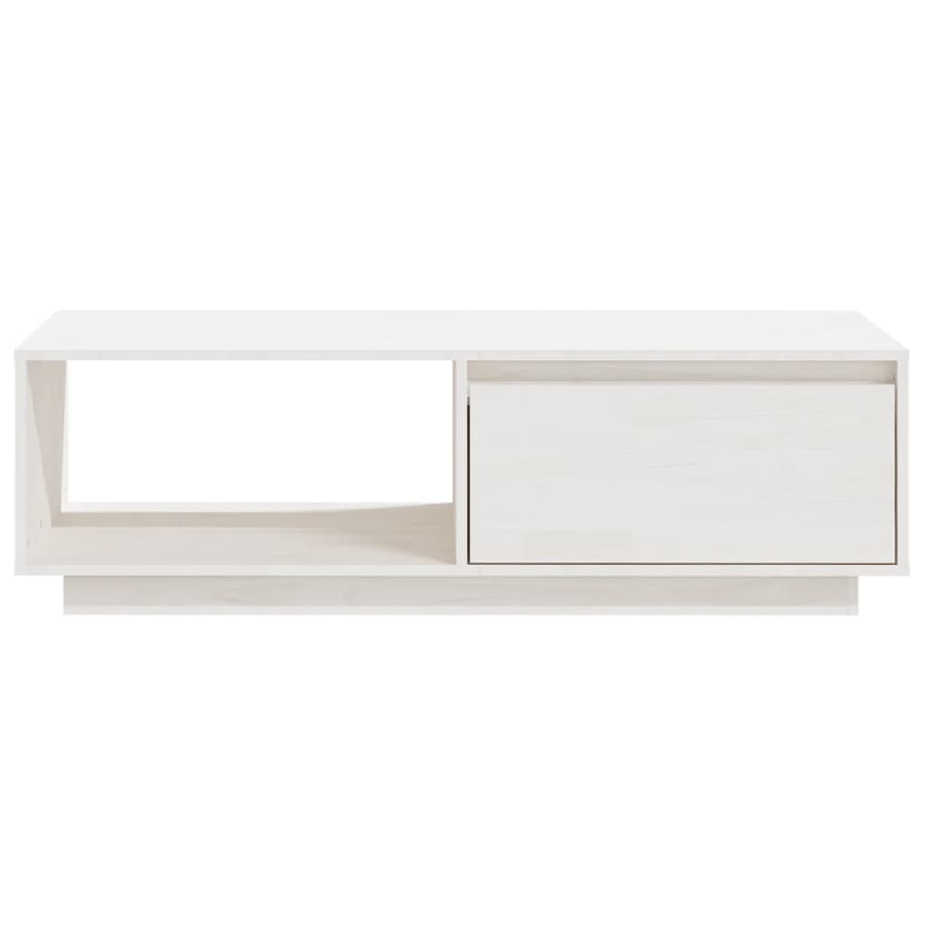vidaXL Konferenčný stolík biely 110x50x33,5 cm borovicový masív