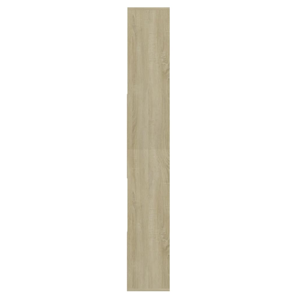 vidaXL Knižnica, biela a dub sonoma 67x24x161 cm, kompozitné drevo