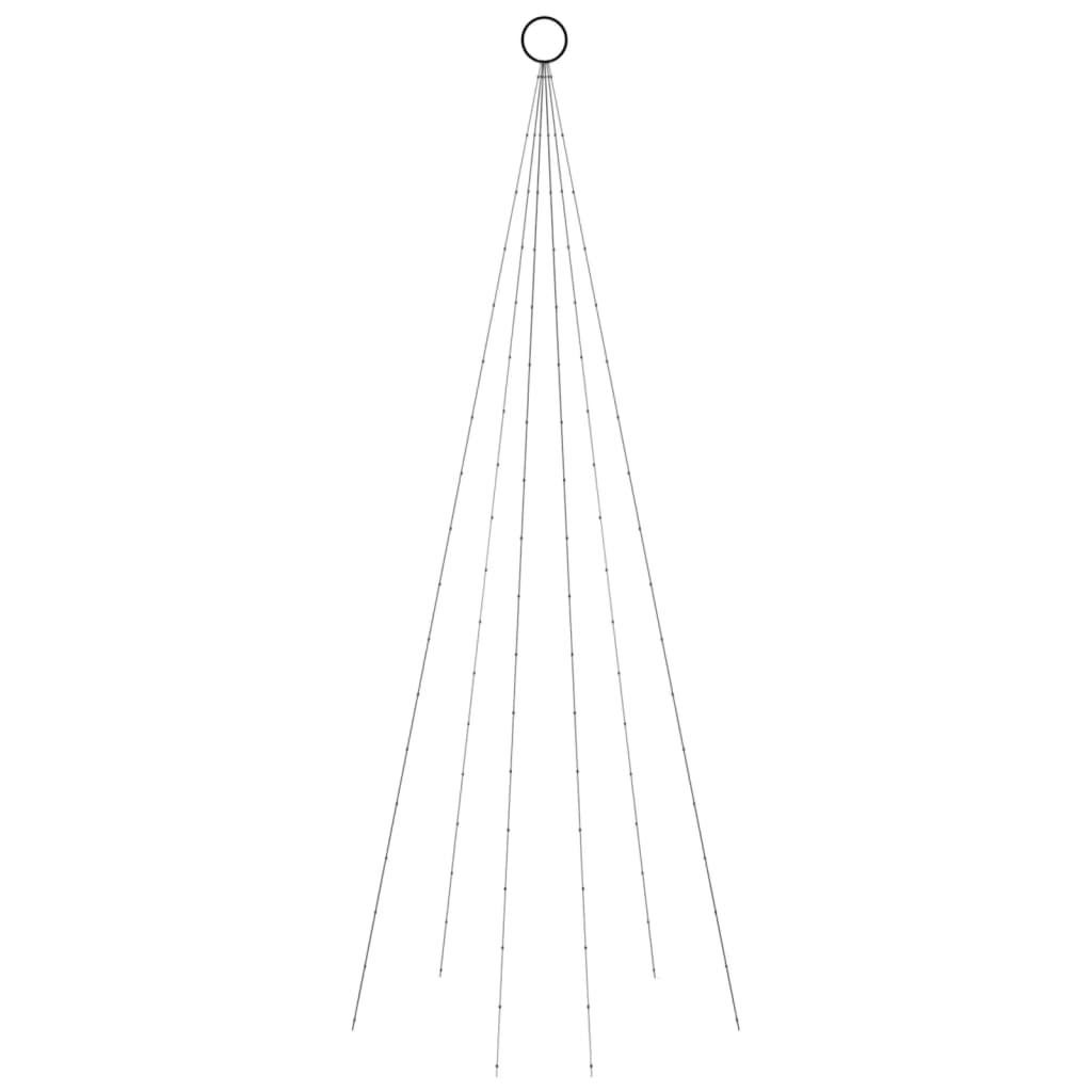 vidaXL Vianočný stromček na tyč 108 farbených LED 180 cm