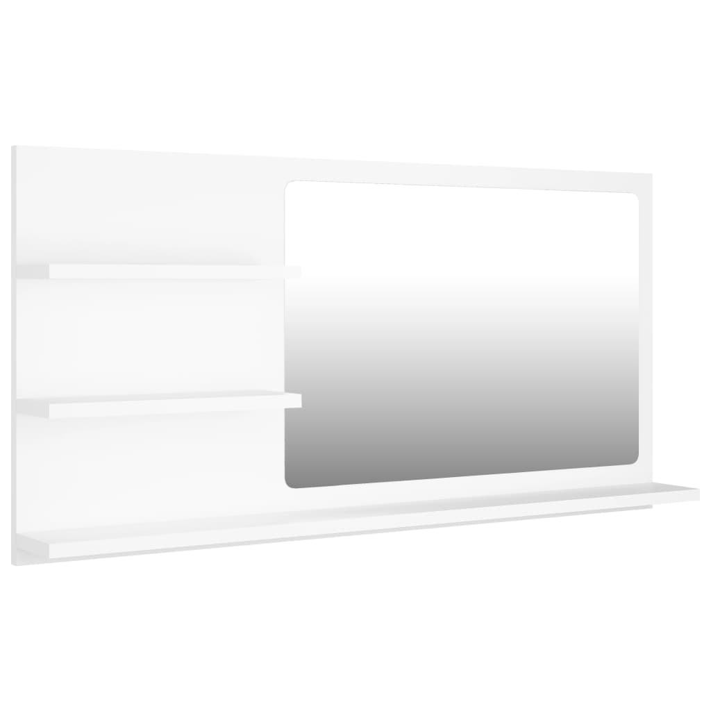 vidaXL Kúpeľňové zrkadlo, biele 90x10,5x45 cm, kompozitné drevo