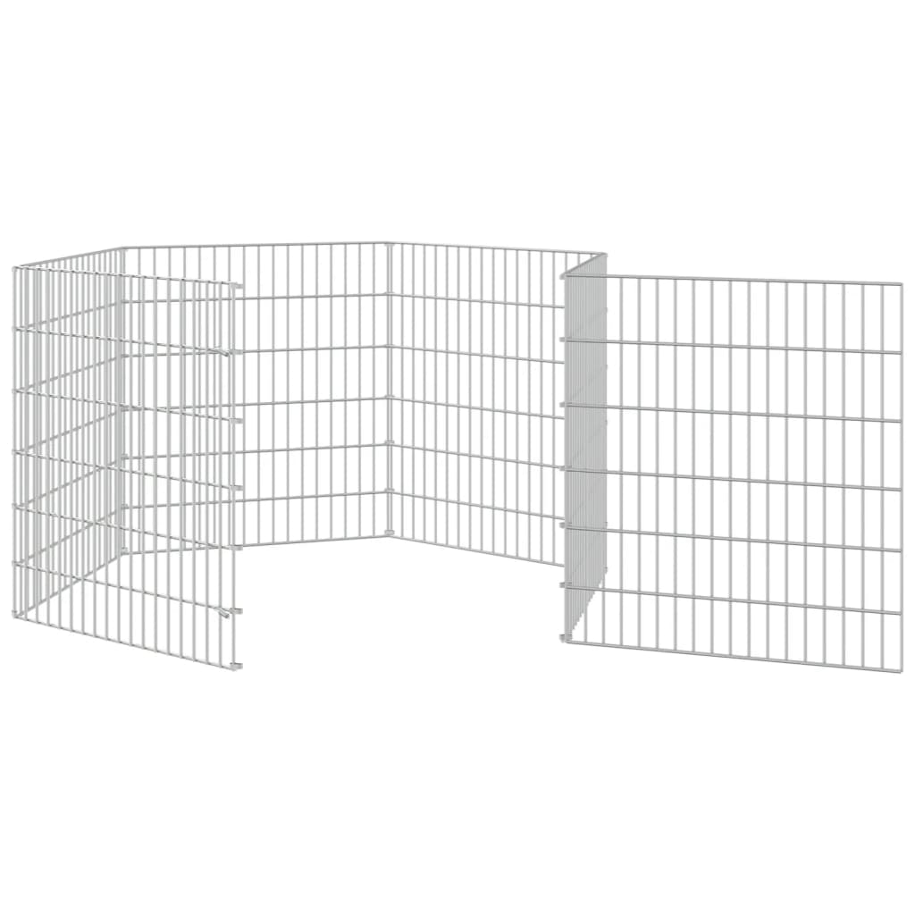 vidaXL 6-panelová klietka pre králiky 54x60 cm pozinkované železo