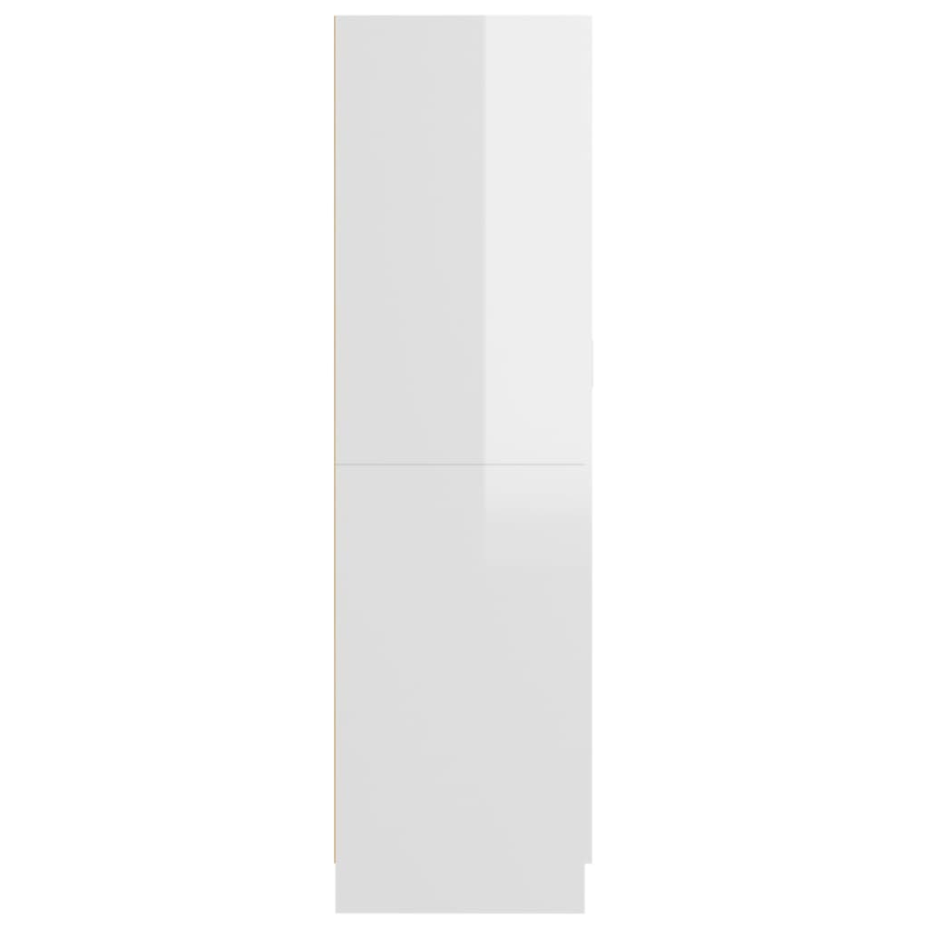 vidaXL Šatník, lesklý biely 82,5x51,5x180 cm, kompozitné drevo