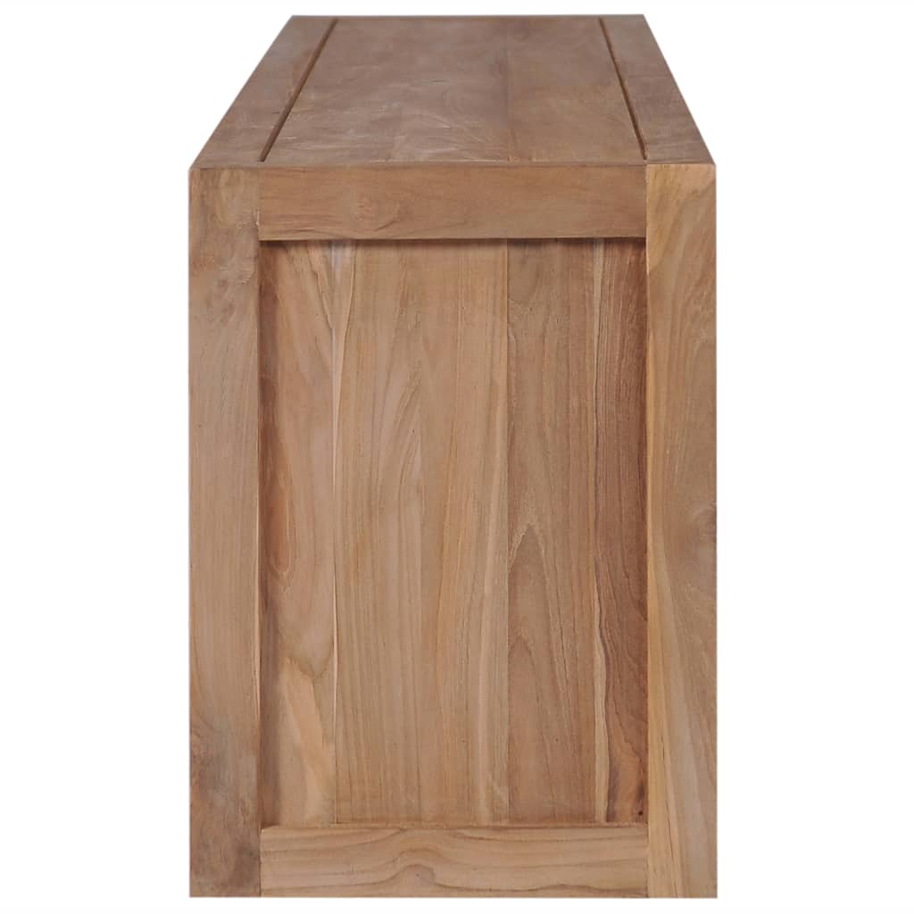 vidaXL TV stolík z teakového dreva s prírodným zakončením 120x30x40 cm