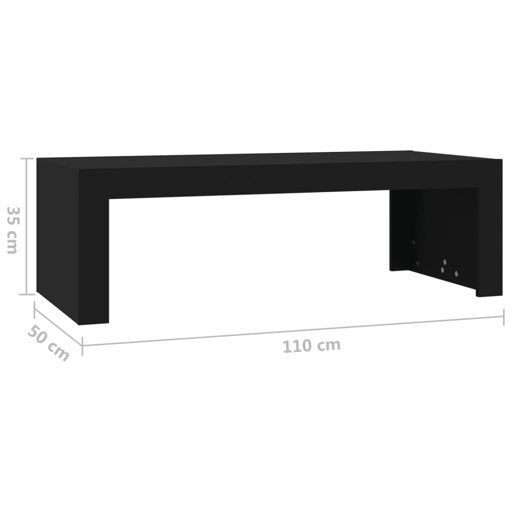 vidaXL Konferenčný stolík čierny 110x50x35 cm drevotrieska