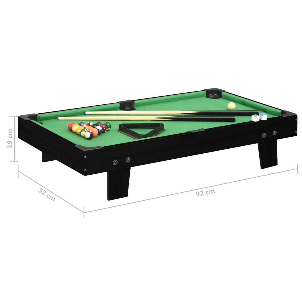vidaXL 3-stopový mini gulečníkový stôl čierny a zelený 92x52x19 cm