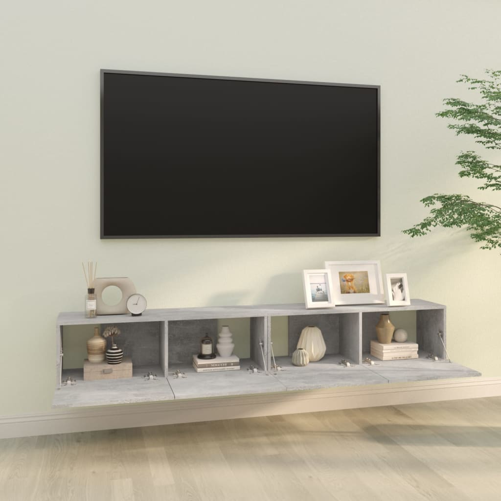 vidaXL TV skrinky 2 ks betónovo-sivé 100x30x30 cm spracované drevo