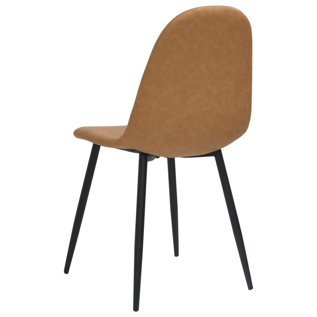 vidaXL Jedálenské stoličky 4 ks 45x53,5x83 cm, svetlohnedé, umelá koža