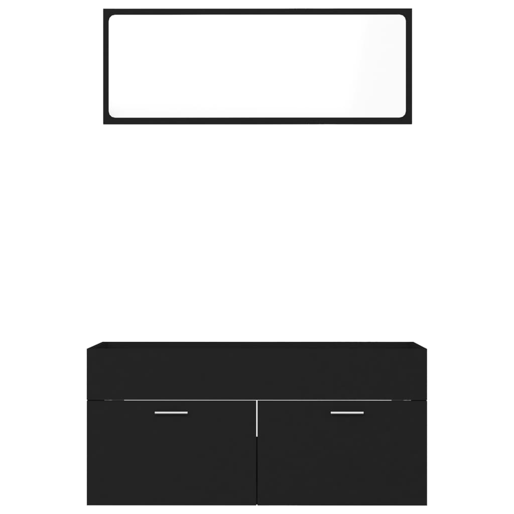 vidaXL 2-dielna súprava kúpeľňového nábytku čierna drevotrieska