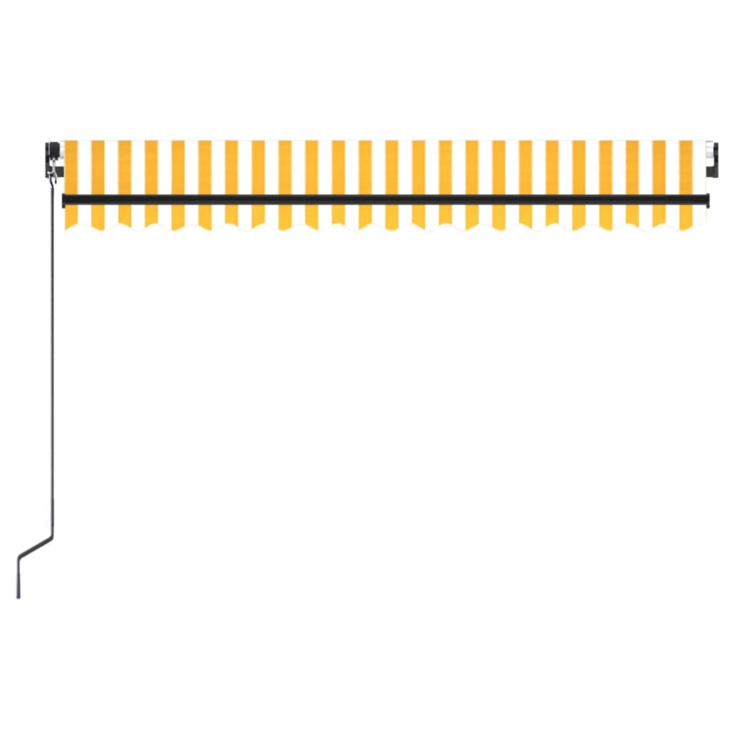 vidaXL Ručne zaťahovacia markíza s LED 400x350 cm žltá a biela
