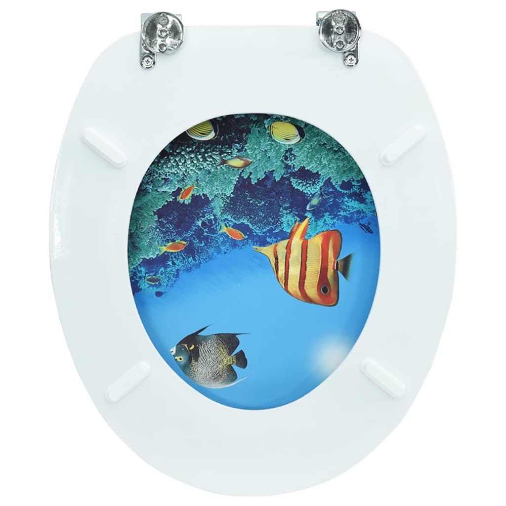 vidaXL WC sedadlo s vrchnákom MDF podmorský dizajn