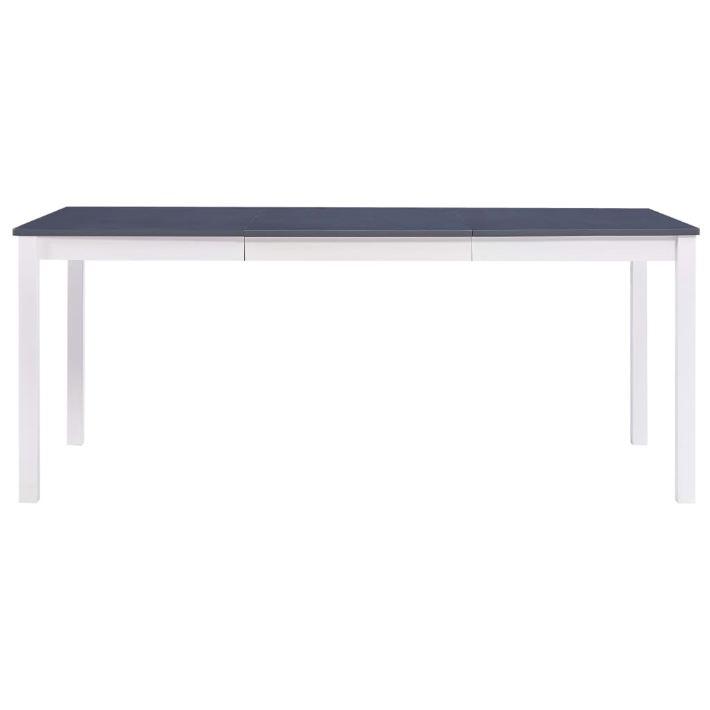 vidaXL Jedálenský stôl, biely a sivý 180x90x73 cm, borovicové drevo
