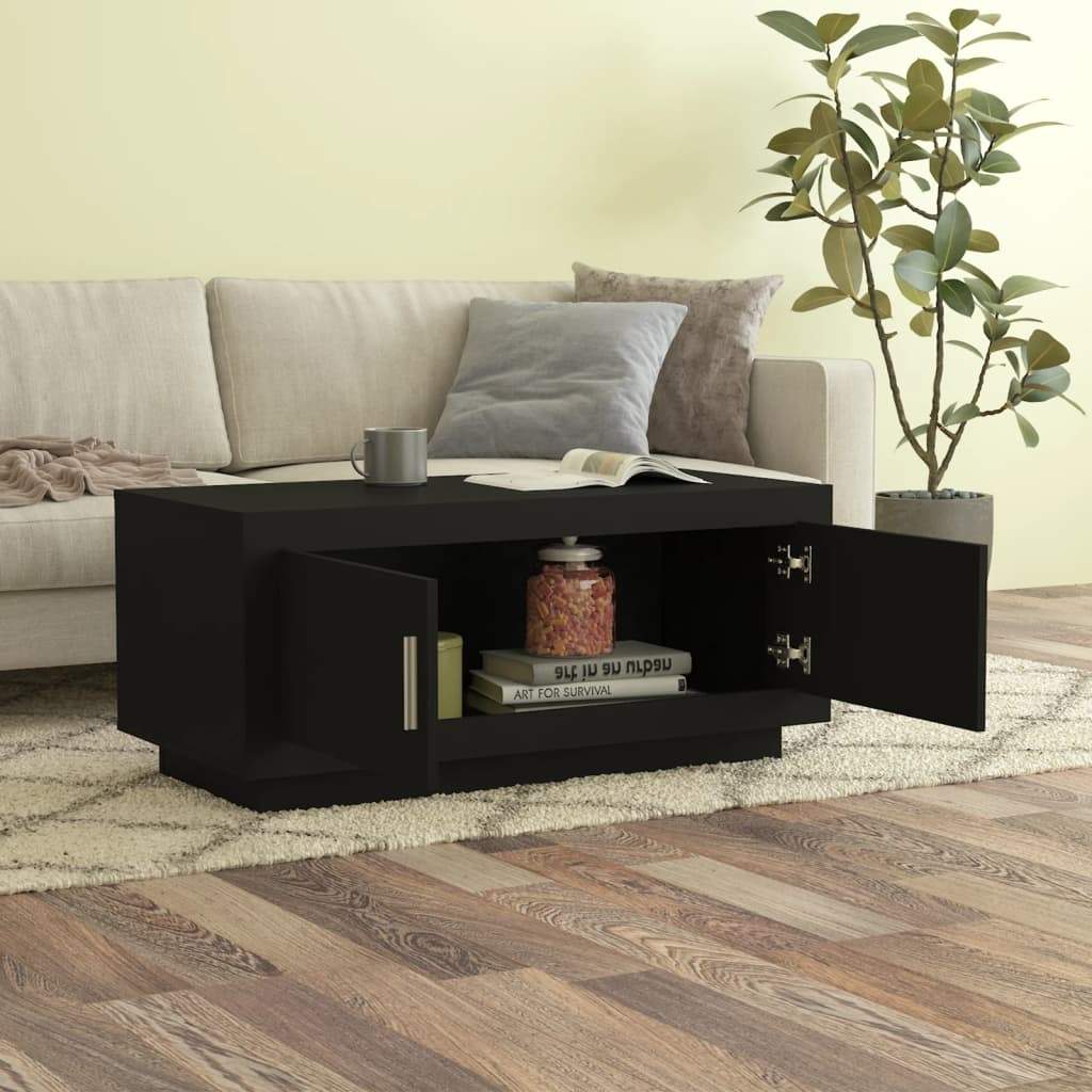 vidaXL Konferenčný stolík čierny 102x50x45 cm spracované drevo
