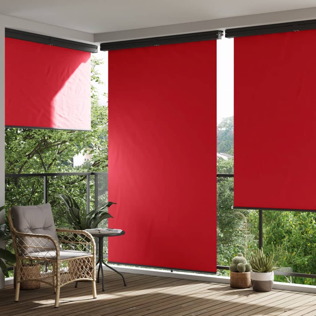 vidaXL Bočná markíza na balkón 165x250 cm, červená