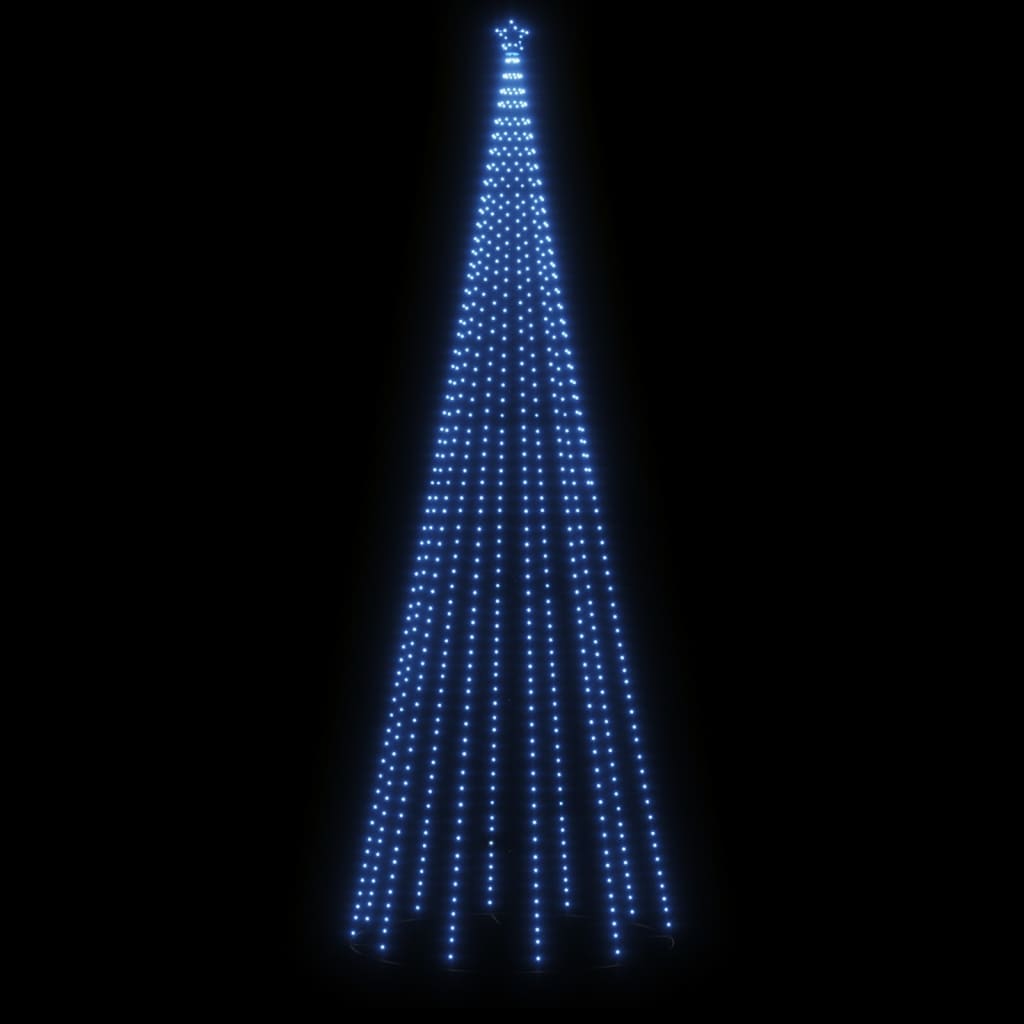 vidaXL Vianočný stromček s hrotom 732 modrých LED 500 cm