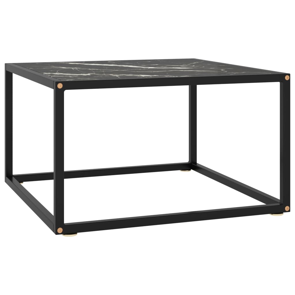 vidaXL Konferenčný stolík, čierny, čierne mramorové sklo 60x60x35 cm