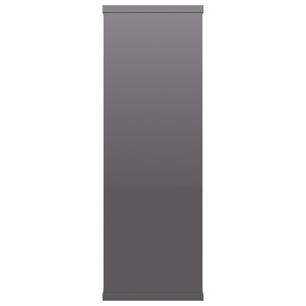vidaXL Nástenné police, lesklé sivé 104x20x58,5 cm, kompozitné drevo