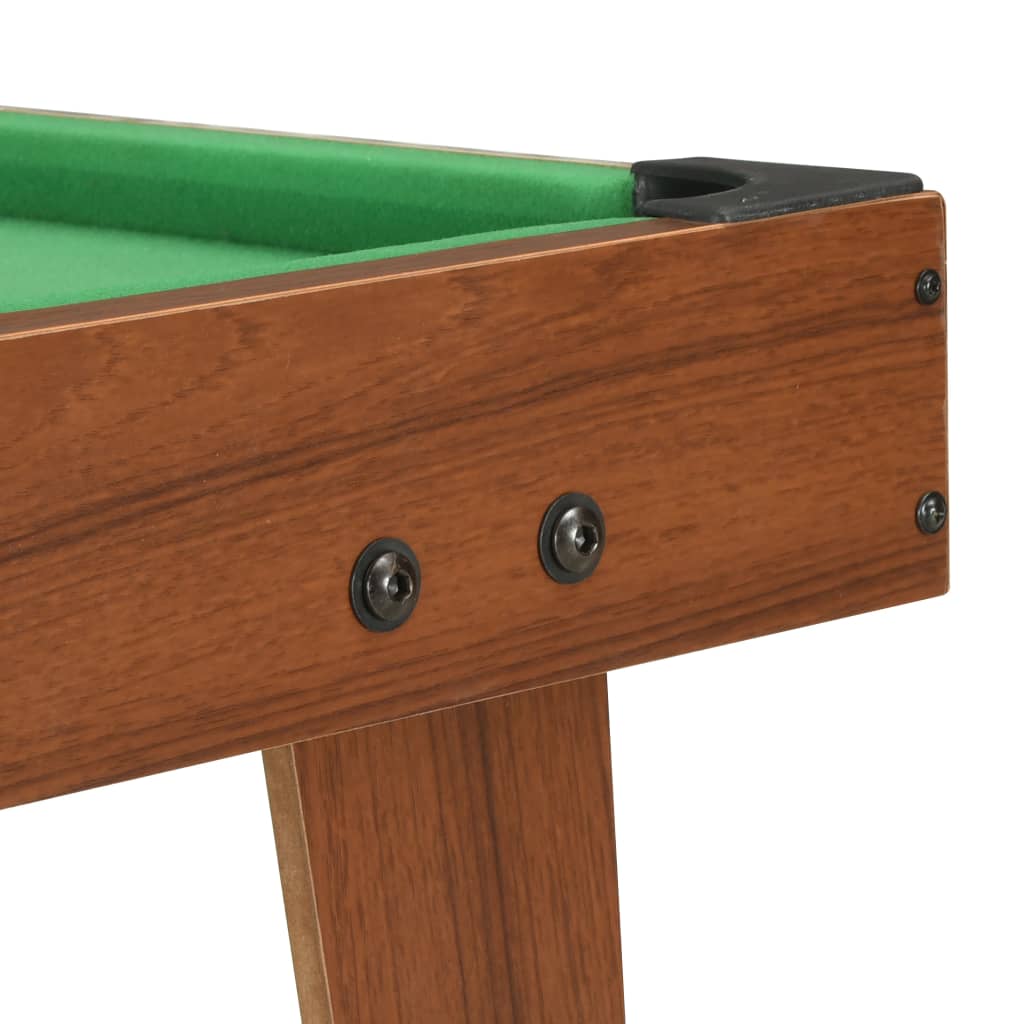 vidaXL 3-stopový mini gulečníkový stôl hnedý a zelený 92x52x19 cm