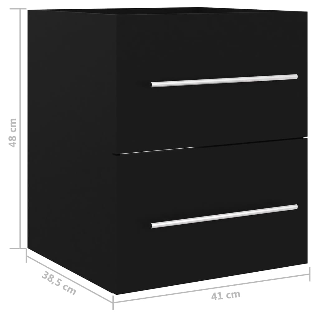 vidaXL Skrinka pod umývadlo, čierna 41x38,5x48 cm, kompozitné drevo