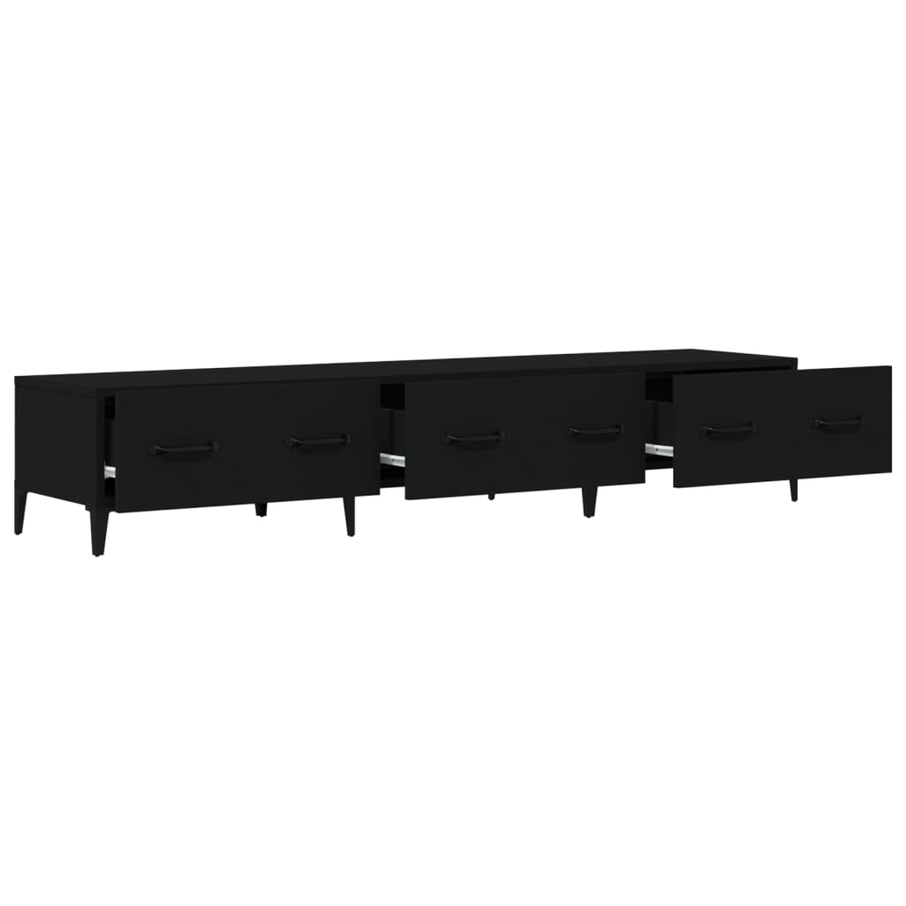 vidaXL TV stolík čierny 150x34,5x30 cm spracované drevo