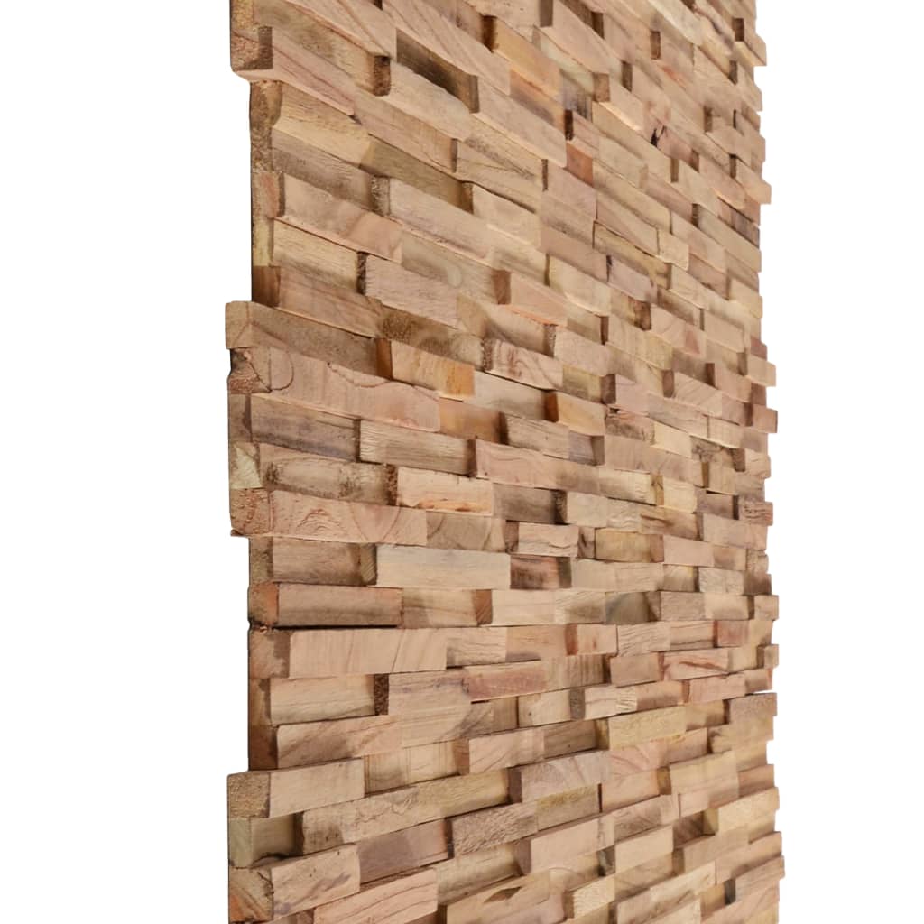 vidaXL 3D nástenné obkladové panely 10 ks 1,08 m² masívne tíkové drevo