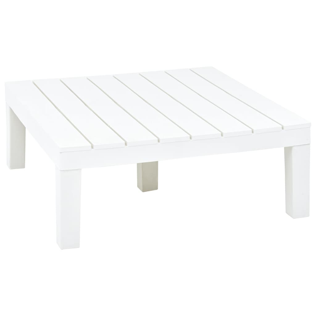 vidaXL Záhradný stôl biely 78x78x31 cm plastový